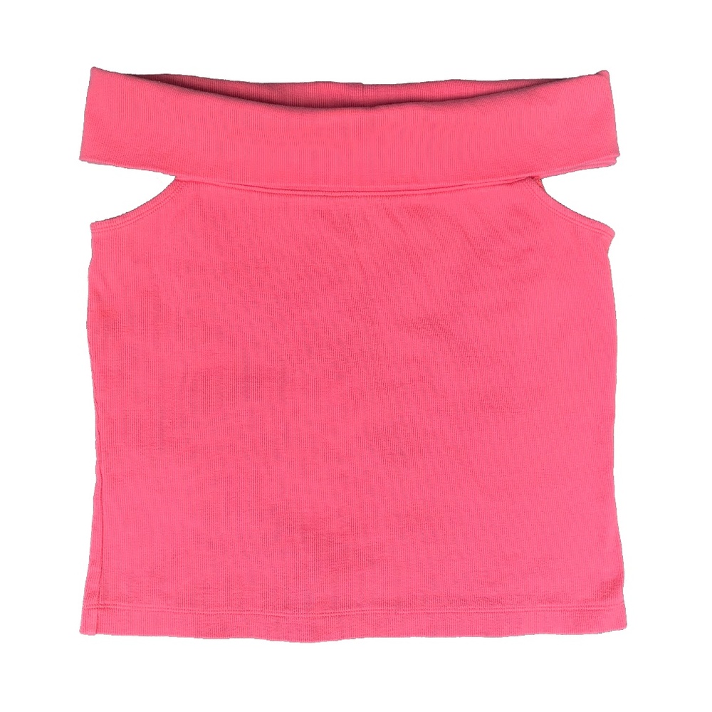 Y2k 90’s Rafaella Pink Orange Ribbed Cotton off the Shoulder